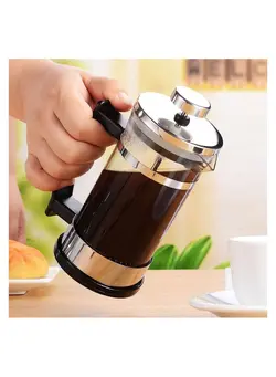 600ml French Press Coffee Maker Espresso and Tea with Triple Filters Plunger Heat Resistant Borosilicate Glass Pot for Camping... 