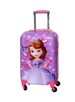 Sofia Cartoon Character Printed Trolley Bag for Kids Non-Breakable Rotating Luggage Bag with Wheels 
