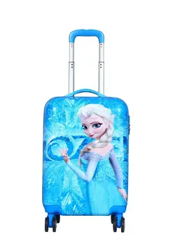 Elsa Cartoon Character Printed Trolley Bag for Kids Non-Breakable Rotating Luggage Bag with Wheels 