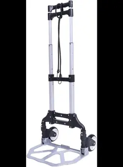 Folding Hand Truck 180 Lb Capacity Heavy-Duty Luggage Trolley Cart With Telescoping Handle And Rubber 