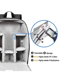 لوازم جانبی فیلم‌برداری و عکاسی اکسسوری حرفه‌ای DSLR SLR Camera Backpack Bag for Mirrorless Cameras/Photographers, Camera Case Water-Repellent Compatible with Nikon Canon Sony Lens Tripod Accessories Photography Men Women (Black, Small) 