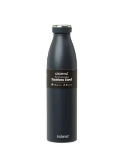 لوازم سرو و نگهداری نوشیدنی‌ها بطری و ظروف نگهداری مایعات Sistema Stainless Steel Water Bottle Black 750ML 