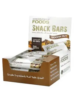 مکمل‌های ورزشی افزایش انرژی California Gold Nutrition FOODS Mocha Nut Chewy Granola Bars 12 Bars 1.4 oz (40 g) Each