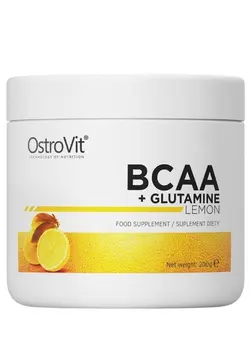 مکمل‌های ورزشی آمینو اسید BCAA + Glutamine 200 Grams, Lemon