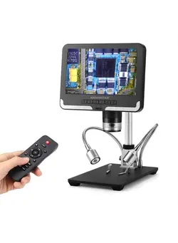 دوربین فیلم‌برداری و عکاسی تلسکوپ و میکروسکوپ Black corlor 7 inch LCD 1080P Circuit Board Digital Microscope AD206 with 200X Magnification Zoom for Phone Repair Soldering 