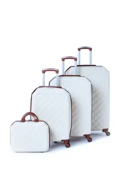 چمدان و ساک مسافرتی ست چمدان 4 Piece Trolley Travel Luggage Bag Set ABS material 12/20/24/28 Inch white Colour 