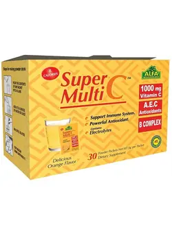 ویتامین و ساپلیمنت دمنوش و مکمل‌های گیاهی Super Multi C, Vitamin C Powder and Multivitamin Supplement Premium Quality Source of Nutrients, Minerals, Antioxidants & Electrolytes - 30 Packets