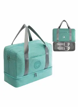 چمدان و ساک مسافرتی ساک مسافرتی Waterproof Gym Bag Duffle Travel Overnight Dry Wet Separation Weekender Handbag Sports Fitness Swim Tote for Men Women 