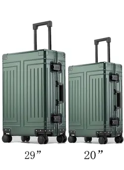 چمدان و ساک مسافرتی چمدان تک Set of 2 Hardcase Travel Suitcase Al-Mg Alloy Luggage Trolley With 4 Spinner Wheel 