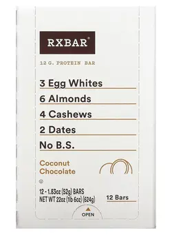 مکمل‌های ورزشی پروتئین RXBAR Protein Bar Coconut Chocolate 12 Bars