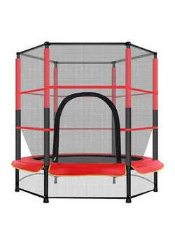 بازی‌های فضای باز و تجهیزات پارک ترامپولین 5.5-Feet Portable Indoor And Outdoor Jumping Trampoline 140X140X160cm 