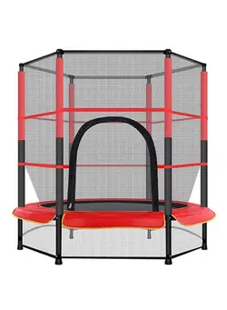 بازی‌های فضای باز و تجهیزات پارک ترامپولین 5.5 Feet Trampoline With Safe Enclose 140x140x160cm 