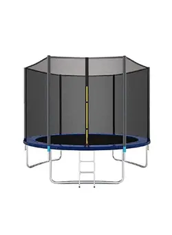 بازی‌های فضای باز و تجهیزات پارک ترامپولین 8ft Outdoor Trampoline With Enclosured And Ladder 244X244X210cm 