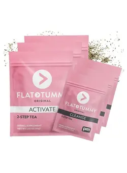 مکمل‌های تقویتی و تنظیمی مدیریت وزن Flat Tummy Detox Tea (4 Week Program) – 2-Step Detox Tea to Boost Energy & Reduce Bloating* - All Natural Detox Cleanse w/Green Tea, Lemon Balm, Dandelion, Fennel, & More - Digestion support (3 Pack)