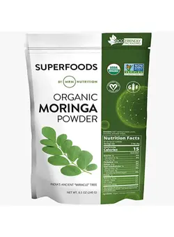 مکمل‌های تقویتی و تنظیمی گیاهی Raw Organic Moringa Leaf Powder Dietary Supplement