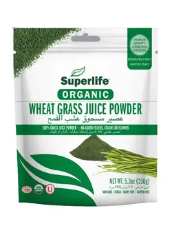 مکمل‌های تقویتی و تنظیمی گیاهی Organic Wheat Grass Juice Powder 150g 08721