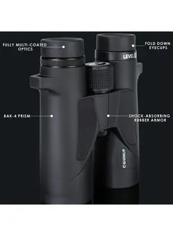 دوربین فیلم‌برداری و عکاسی تلسکوپ و میکروسکوپ AB12772 Level HD Waterproof Binoculars 10x42, Black 