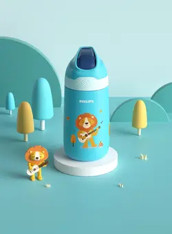 لوازم سرو و نگهداری نوشیدنی‌ها بطری و ظروف نگهداری مایعات Philips Thermos Water Blue Bottle for Kids 