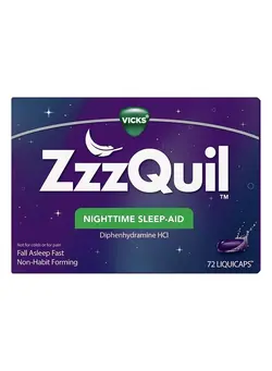 ویتامین و ساپلیمنت مکمل‌های گوارشی ZzzQuil Nighttime Sleep Aid LiquiCaps 72 Caps