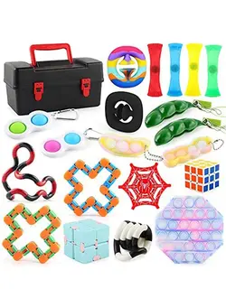 گجت، فیجت و سرگرمی اسپینر Pack Sensory Toys Set, Relieves Stress and Anxiety Fidget Toy for Children Adults, Special Toys Assortment for Birthday Party Favors (20pcs set) 