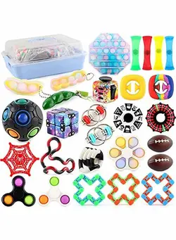 گجت، فیجت و سرگرمی اسپینر Pack Sensory Toys Set, Relieves Stress and Anxiety Fidget Toy for Children Adults, Special Toys Assortment for Birthday Party Favors (28 pcs set) 