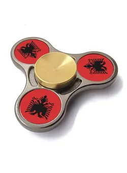 گجت، فیجت و سرگرمی اسپینر Albanian Flag with Two-tone Colour Metal Fidget Spinner, Gunmetal/Gold 
