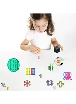 گجت، فیجت و سرگرمی اسپینر 23-Piece Simple Dimple Mini Bubble Sensory Lightweight High-Quality Fidget Toy Set 
