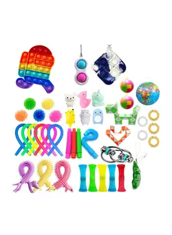 گجت، فیجت و سرگرمی اسپینر 44-Piece Simple Dimple Push Pop Bubble Sensory Lightweight High-Quality Fidget Toy Set 
