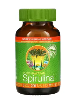 ویتامین و ساپلیمنت مکمل‌های گوارشی Pure Hawaiian Spirulina - 200 Tablets