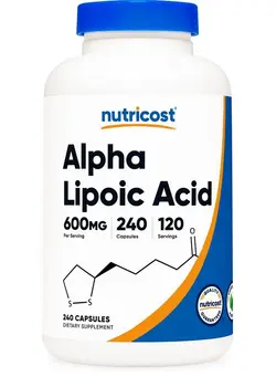 ویتامین و ساپلیمنت مکمل‌های گوارشی Alpha Lipoic Acid 600Mg Per Serving 240 Capsules Gluten Free Vegetarian Capsules Soy Free & Nongmo