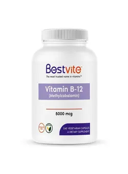 ویتامین و ساپلیمنت مکمل‌های گوارشی Vitamin B12 (Methylcobalamin) 5000Mcg (240 Vegetarian Capsules) (Methyl B12) No Stearates Vegan Non Gmo Gluten Free
