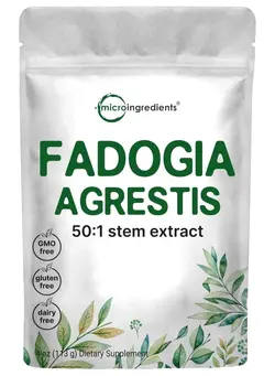 ویتامین و ساپلیمنت مکمل‌های گوارشی Microingredients Fadogia Agrestis 600mg Per Serving, 50:1 Extract Powder, 4 Ounce