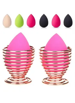 کیف، کوله‌پشتی و چتر چتر Beauty Sponge Blender Holder ,(2 Pack Rose Gold) Makeup Sponge Drying Stand Storage Egg Powder Puff Display Stand 