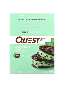 مکمل‌های ورزشی افزایش انرژی Quest Nutrition Protein Bar Mint Chocolate Chunk 12 Bars 2.12 oz (60 g) Each