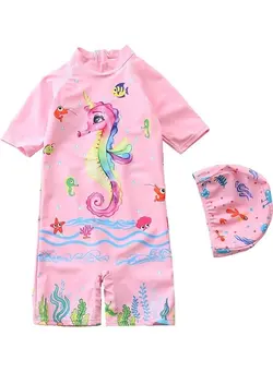 شنا مایو Flamingo Printed Swimming Suit With Cap 4-5Y 