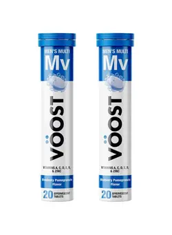 ویتامین و ساپلیمنت مکمل‌های گوارشی Vöost Men Multivitamin Effervescent Vitamin Drink Tablet Blueberry Pomegranate Flavor Supports Daily Health With Multivitamins No Sugar + Low Calorie Vitamin 40 Count (Old)