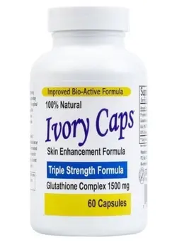 مکمل‌های ورزشی آمینو اسید Ivory Caps Skin Enhancement Formula Triple Strength Glutathione Complex 1500mg 60 Caps