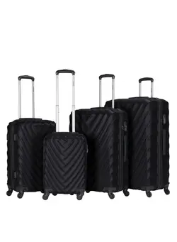 4-Piece Hardside Spinner With Number Lock Luggage Trolley Set 
