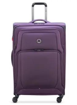 چمدان و ساک مسافرتی چمدان تک Delsey Optimax Lite 78.5cm Softcase 4 Double Wheel Expandable Check-In Luggage Trolley Purple 