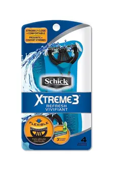 مردانه تیغ و ماشین اصلاح بدن Schick Xtreme 3 Disposable Razors for Men with Refreshing Scented Handle, 4 Count 