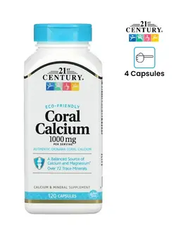 ویتامین و ساپلیمنت مکمل‌های گوارشی Coral Calcium - 120 Capsules