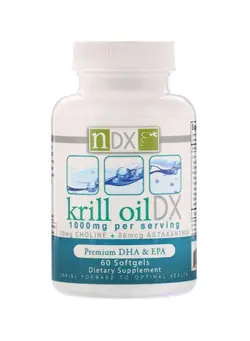 ویتامین‌های خوراکی مکمل‌های سلامت قلب Krill Oil DX Dietary Supplement 1000 mg - 60 Softgels
