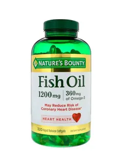 ویتامین‌های خوراکی مکمل‌های سلامت قلب Fish Oil Dietary Supplement 320 Softgels 1,200 mg