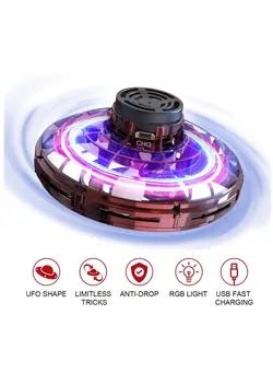 گجت، فیجت و سرگرمی اسپینر Hand Operated Drone Mini Flying Toy Helicopter Toys with 360° Rotating And Shining LED Lights For Kids Adults Outdoor Fun 