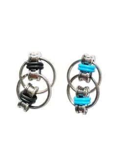 گجت، فیجت و سرگرمی اسپینر Fidget Toysstress Relief And Anti Anxiety Toys For Kids And Adultsflippy Chain (2 Black+2 Blue) 