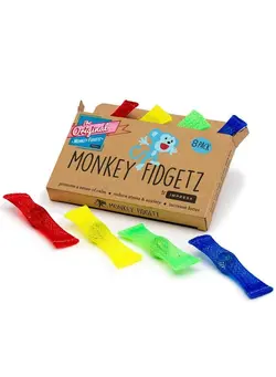 گجت، فیجت و سرگرمی اسپینر The Original Monkey Fidgetz Meshandmarble Fidget Toy 8Pack Helps Stress / Anxiety For Adults And Kids Great Mesh And Marble Toys For Sensory Need No Bpa By Impresa Products 