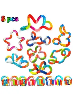 گجت، فیجت و سرگرمی اسپینر Twisty Bendy Fidget Toys 4Pcs Twisty Fidget Pack Cheap Relax Therapy For Kids & Adult Stress Relief & Antianxiety Sensory Toys Brain Imagine Tools Decompression Toys Fidget To Focus. 