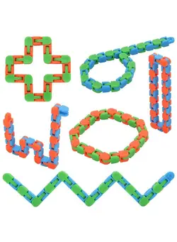 گجت، فیجت و سرگرمی اسپینر 6 Pack 24 Links Wacky Tracks Snap And Click Fidget Toys Finger Sensory Toys Snake Puzzles For Stress Relief Party Bag Fillers Party Favours Random Color 