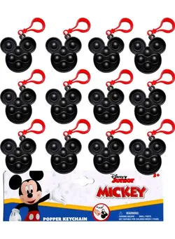 گجت، فیجت و سرگرمی اسپینر Mickey Mouse Popper Fidget Toys Pop It Keychain Bubble Poppers For Kids (12 Counts) 