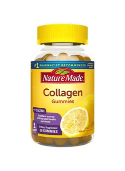 ویتامین و ساپلیمنت دمنوش و مکمل‌های گیاهی Collagen Gummies with Vitamin C, Zinc and Biotin, Hydrolyzed Collagen Peptides Supplement for Healthy Skin Support, 60 Gummies, 60 Day Supply